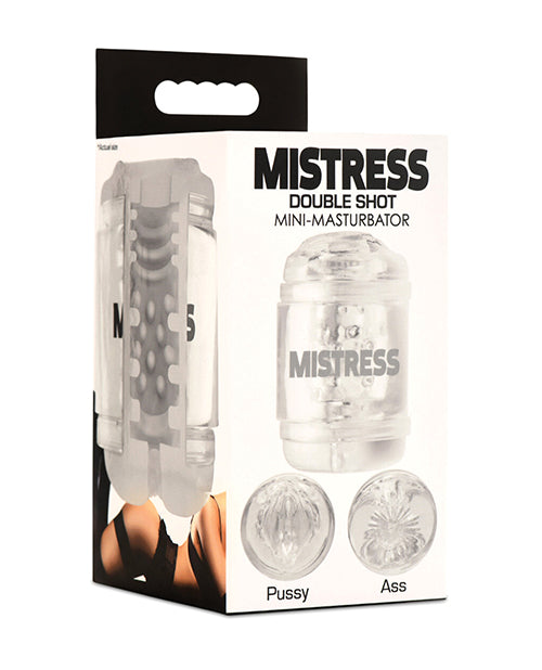 Curve Toys Mistress Double Shot Pussy & Ass Mini Masturbator  - Clear - LUST Depot