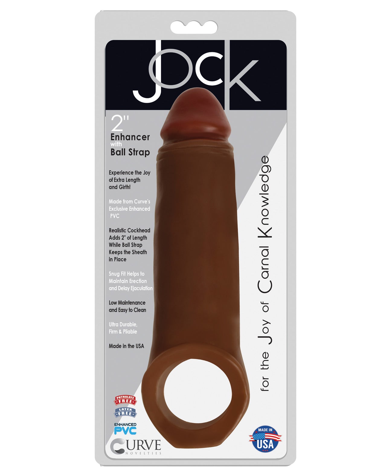 Curve Novelties Jock Enhancer 2" Extender W-ball Strap - Chocolate - LUST Depot