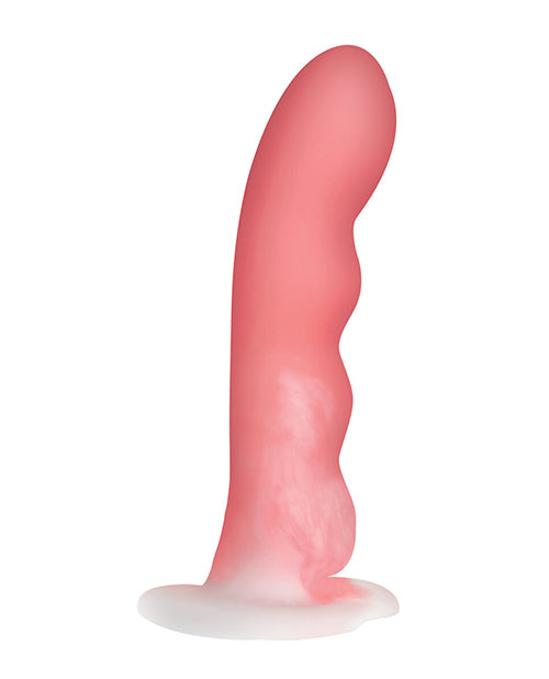 Curve Toys Simply Sweet 7" Wavy Silicone Dildo - Pink/white - LUST Depot