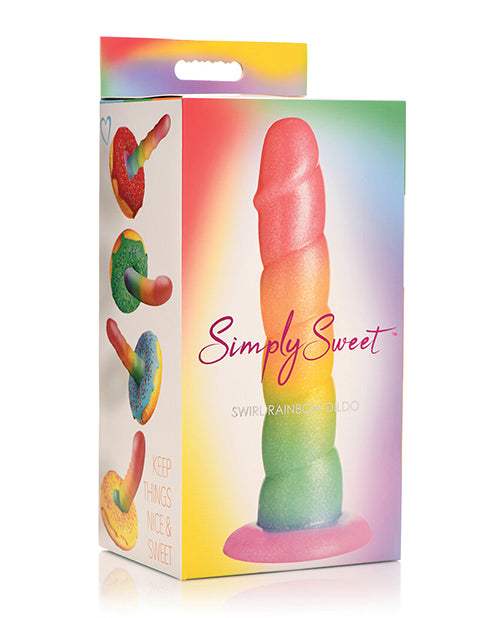 Curve Toys Simply Sweet 6.5" Swirl Rainbow Dildo - LUST Depot