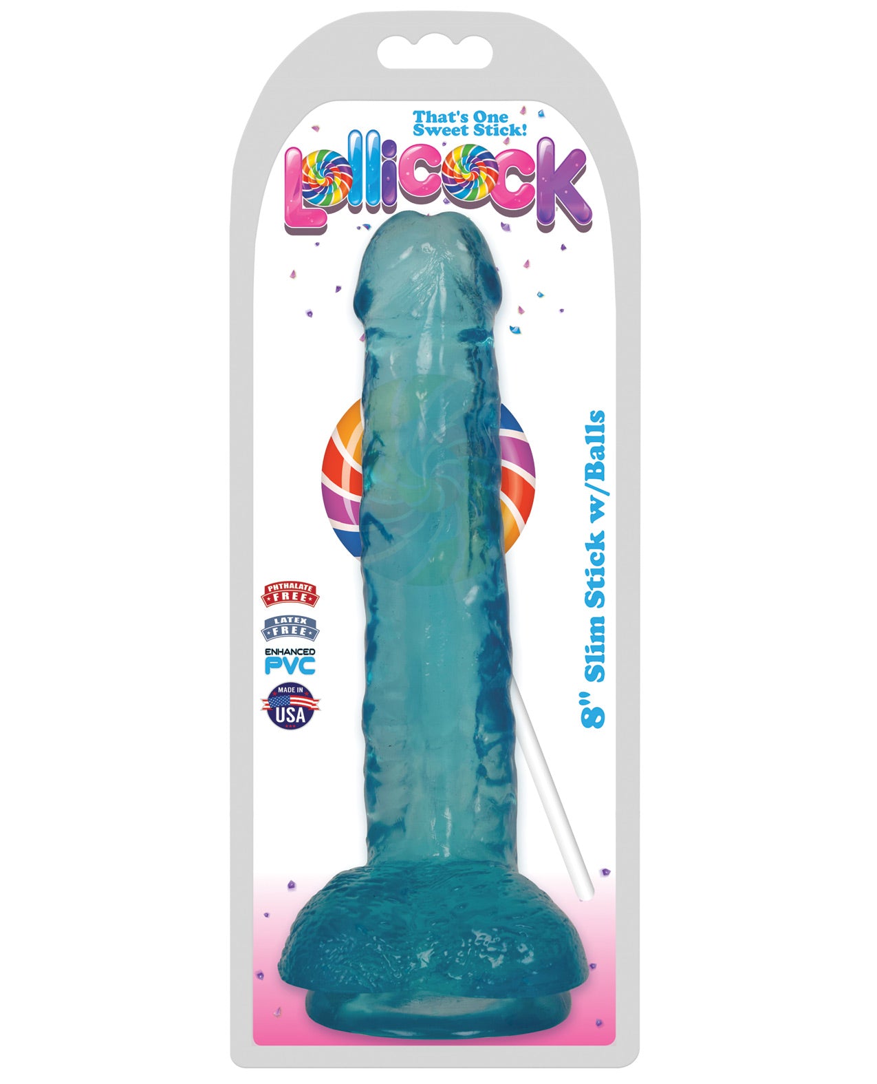 Curve Novelties Lollicock 8" Slim Stick W-balls - Berry Ice - LUST Depot