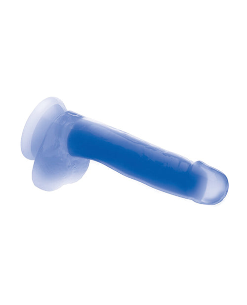 Curve Toys Lollicock 7" Glow In The Dark Silicone Dildo W/balls - Blue - LUST Depot