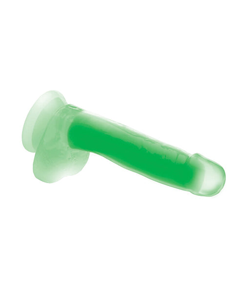 Curve Toys Lollicock 7" Glow In The Dark Silicone Dildo W/balls - Green - LUST Depot