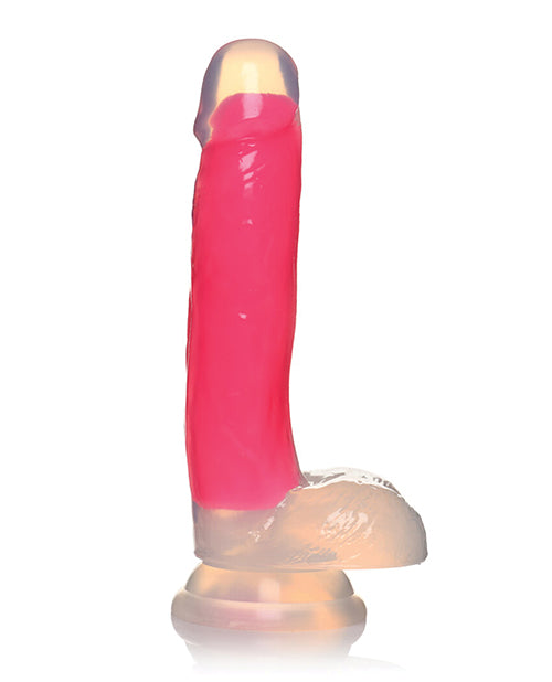 Curve Toys Lollicock 7" Glow In The Dark Silicone Dildo W/balls - Pink - LUST Depot