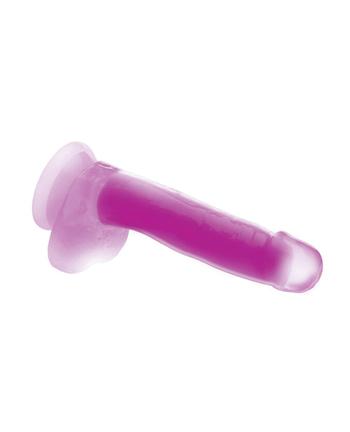 Curve Toys Lollicock 7" Glow In The Dark Silicone Dildo W/balls - Purple - LUST Depot