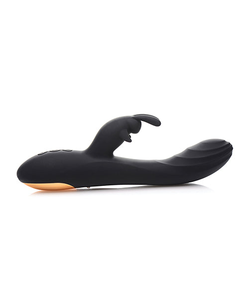 Curve Novelties Power Bunnies Cuddles 10x Silicone Rabbit Vibrator - Black - LUST Depot