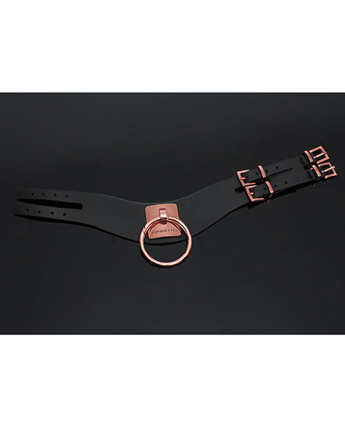 Pleasure Collection Adjustable Collar - Black-rose Gold - LUST Depot