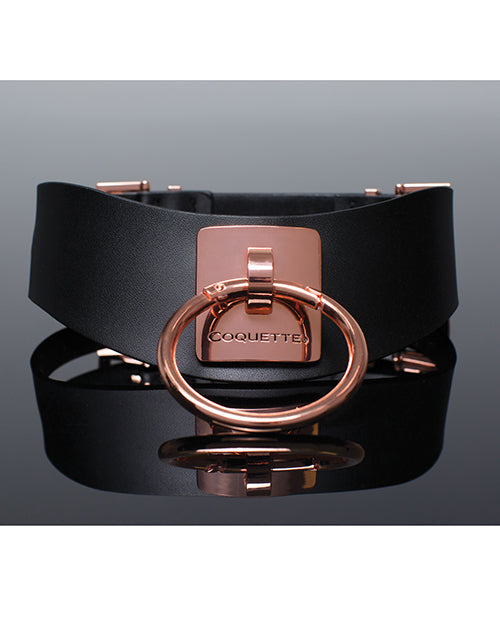 Pleasure Collection Adjustable Collar - Black-rose Gold - LUST Depot