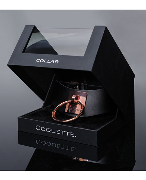 Pleasure Collection Adjustable Collar - Black-rose Gold - LUST Depot