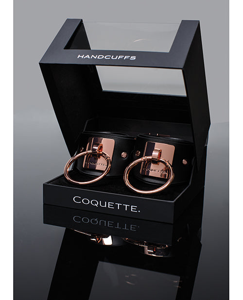 Pleasure Collection Adjustable Handcuffs - Black-rose Gold - LUST Depot