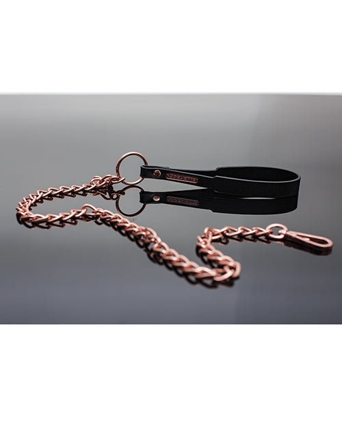 Pleasure Collection Leash - Black-rose Gold - LUST Depot