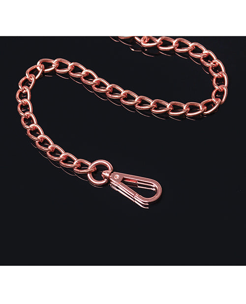 Pleasure Collection Leash - Black-rose Gold - LUST Depot