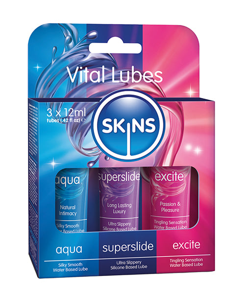 Skins Vital Lubes - 12 ml Tubes Pack of 3 - LUST Depot