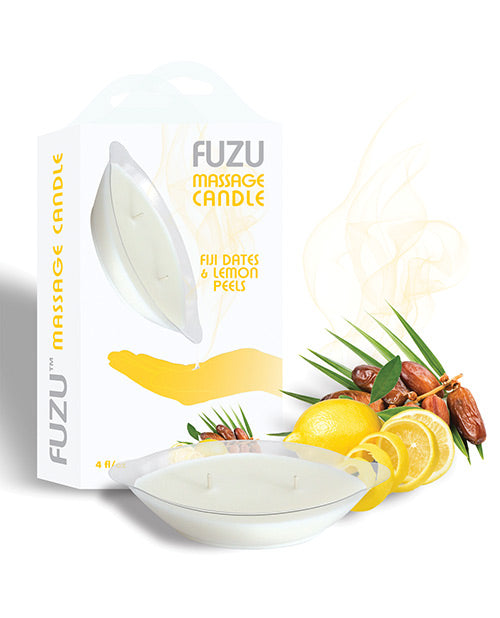 Fuzu Massage Candle - 4 Oz Fiji Dates & Lemon Peel - LUST Depot