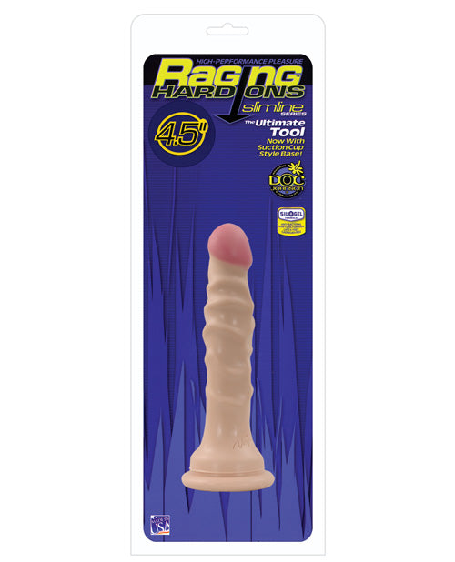 Raging Hard Ons Slimline 4.5" Dong W-suction Cup - Flesh - LUST Depot