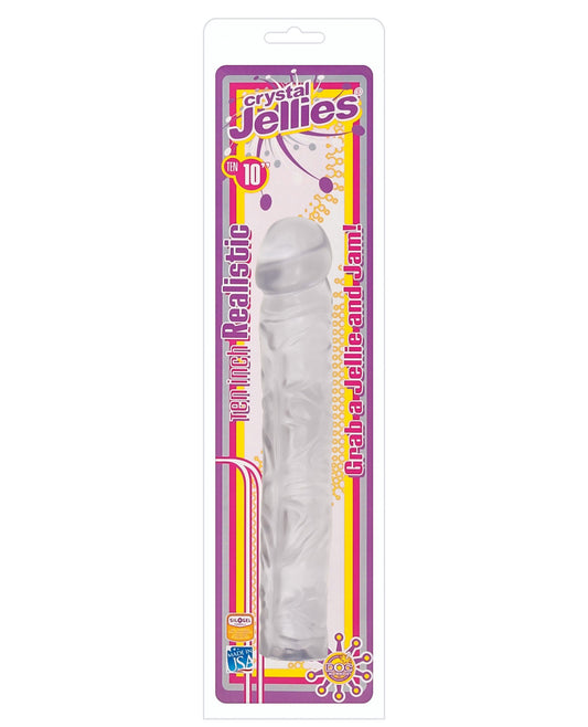 Crystal Jellies 10" Classic Dildo - Clear - LUST Depot