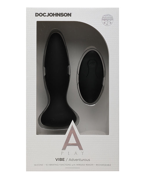 A Play Rechargeable Silicone Adventurous Anal Plug W-remote - Black - LUST Depot