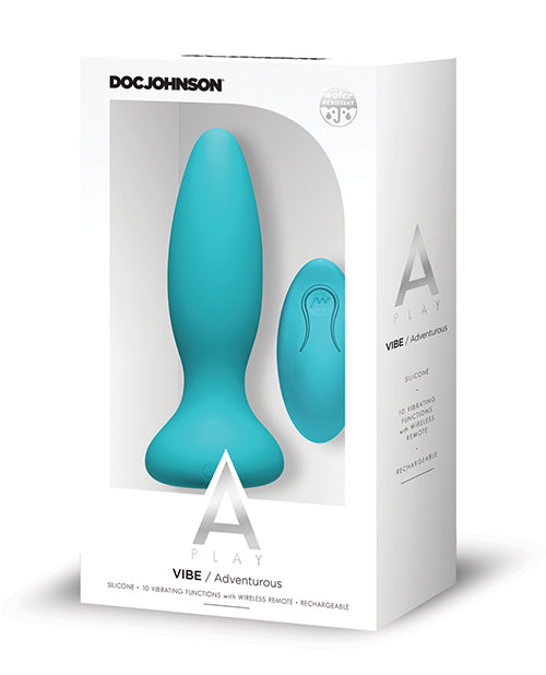 A Play Rechargeable Silicone Adventurous Anal Plug W-remote - Teal - LUST Depot