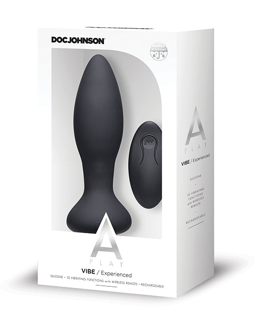 A Play Rechargeable Silicone Experienced Anal Plug W-remote - Black - LUST Depot