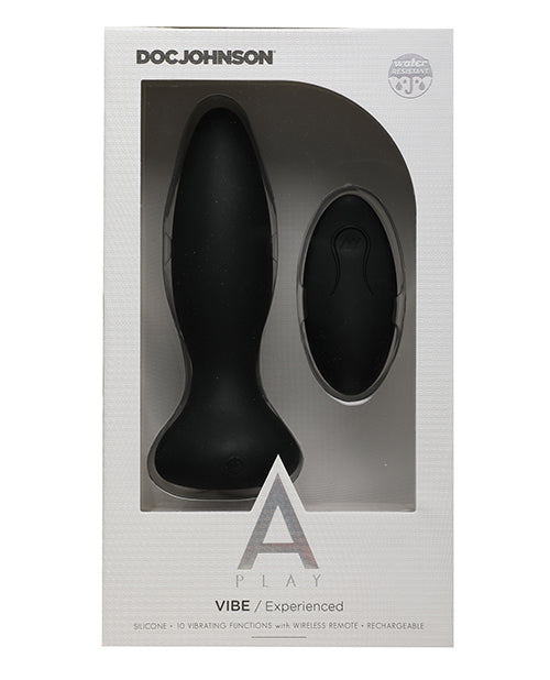 A Play Rechargeable Silicone Experienced Anal Plug W-remote - Black - LUST Depot