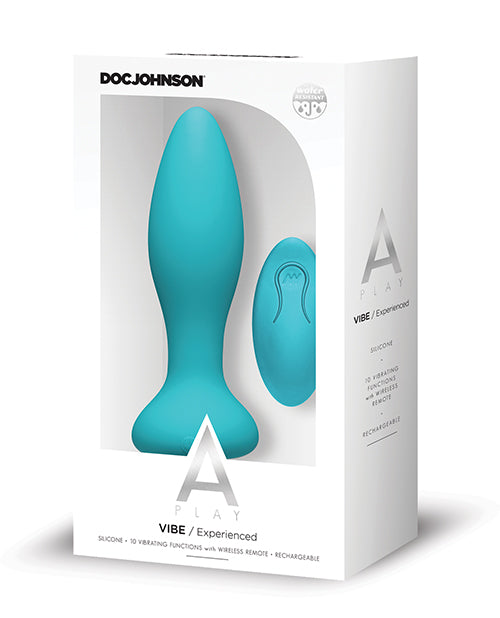 A Play Rechargeable Silicone Experienced Anal Plug W-remote - Teal - LUST Depot