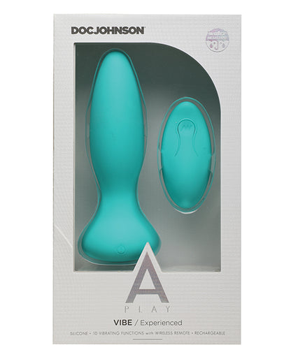 A Play Rechargeable Silicone Experienced Anal Plug W-remote - Teal - LUST Depot