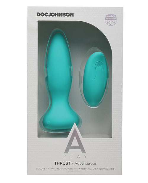 A Play Thrust Adventurous Rechargeable Silicone Anal Plug W-remote - Teal - LUST Depot