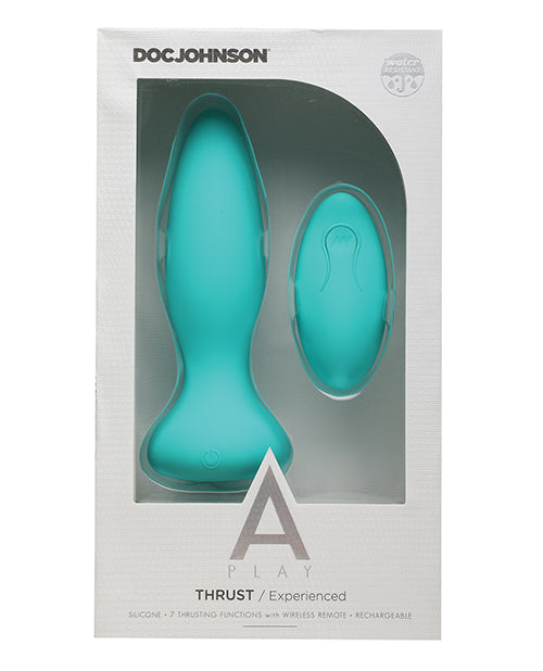 A Play Thrust Experienced Rechargeable Silicone Anal Plug W-remote - Teal - LUST Depot