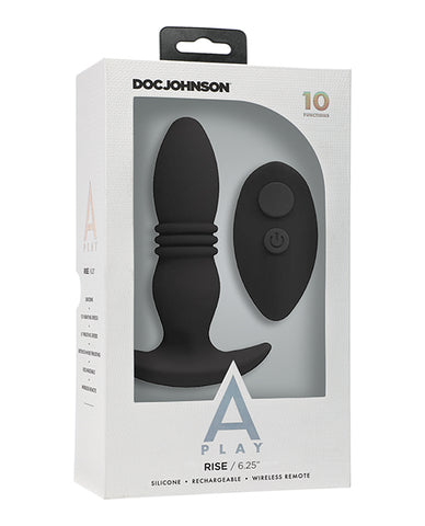 A Play Rise Rechargeable Silicone Anal Plug W-remote - Black