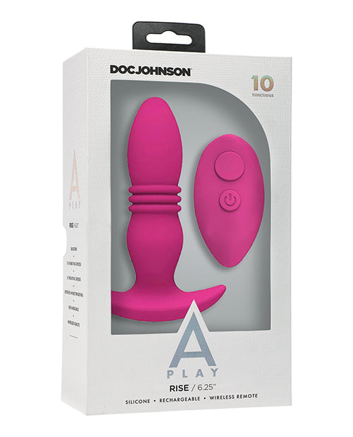 A Play Rise Rechargeable Silicone Anal Plug W-remote - Pink - LUST Depot