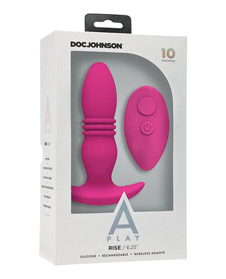 A Play Rise Rechargeable Silicone Anal Plug W-remote - Pink