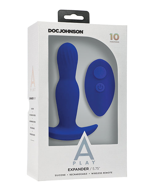 A Play Expander Rechargeable Silicone Anal Plug W-remote - Royal Blue - LUST Depot