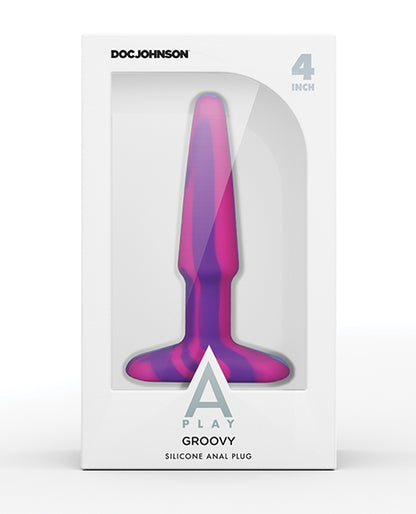 A Play 4" Groovy Silicone Anal Plug - Multicolor-pink - LUST Depot