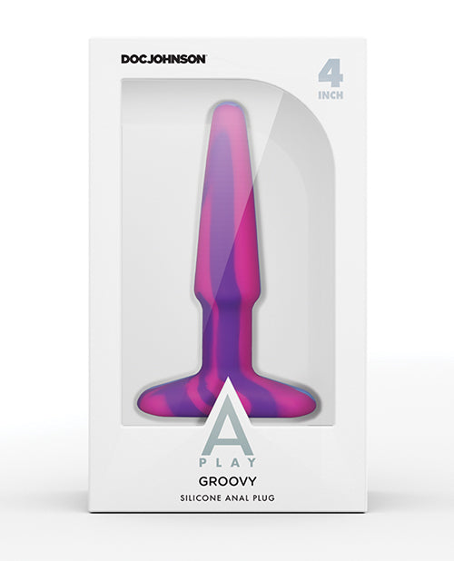 A Play 4" Groovy Silicone Anal Plug - Multicolor-pink - LUST Depot