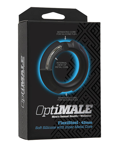 Optimale Flexisteel Cock Ring - 43mm Black - LUST Depot