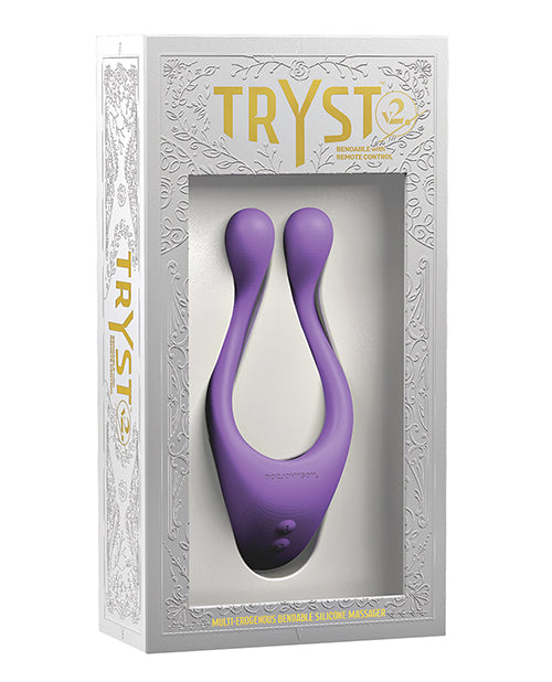 Tryst V2 Bendable Multi Zone Massager W-remote - Purple - LUST Depot