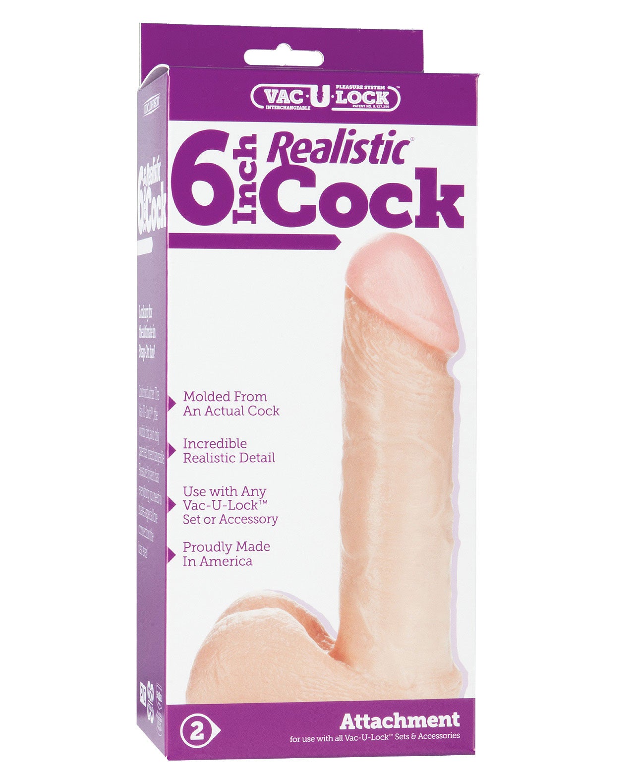 Vac-u-lock 6" Realistic - White - LUST Depot