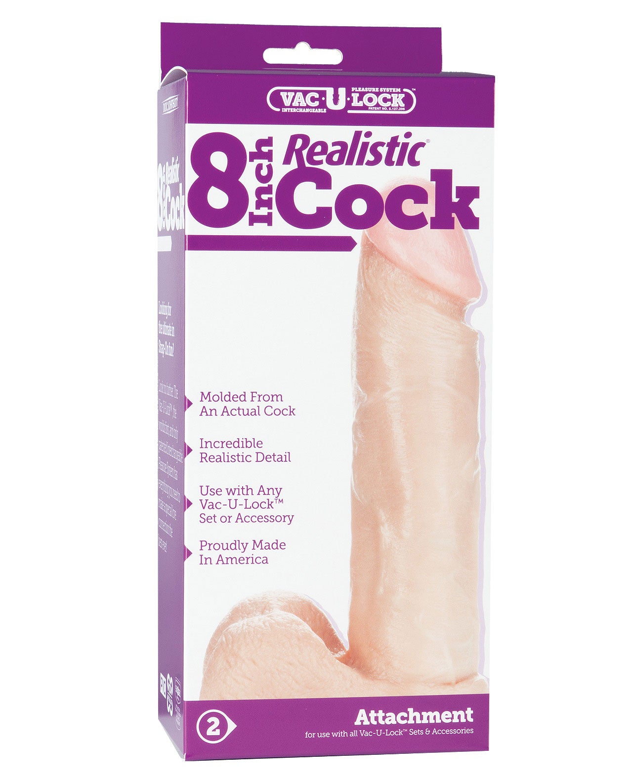 Vac-u-lock 8" Realistic - White - LUST Depot