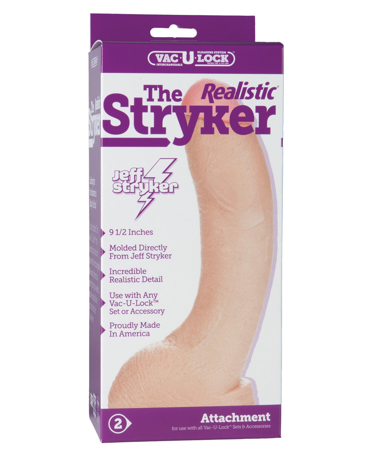 Vac-u-lock 9" Stryker Realistic - White - LUST Depot