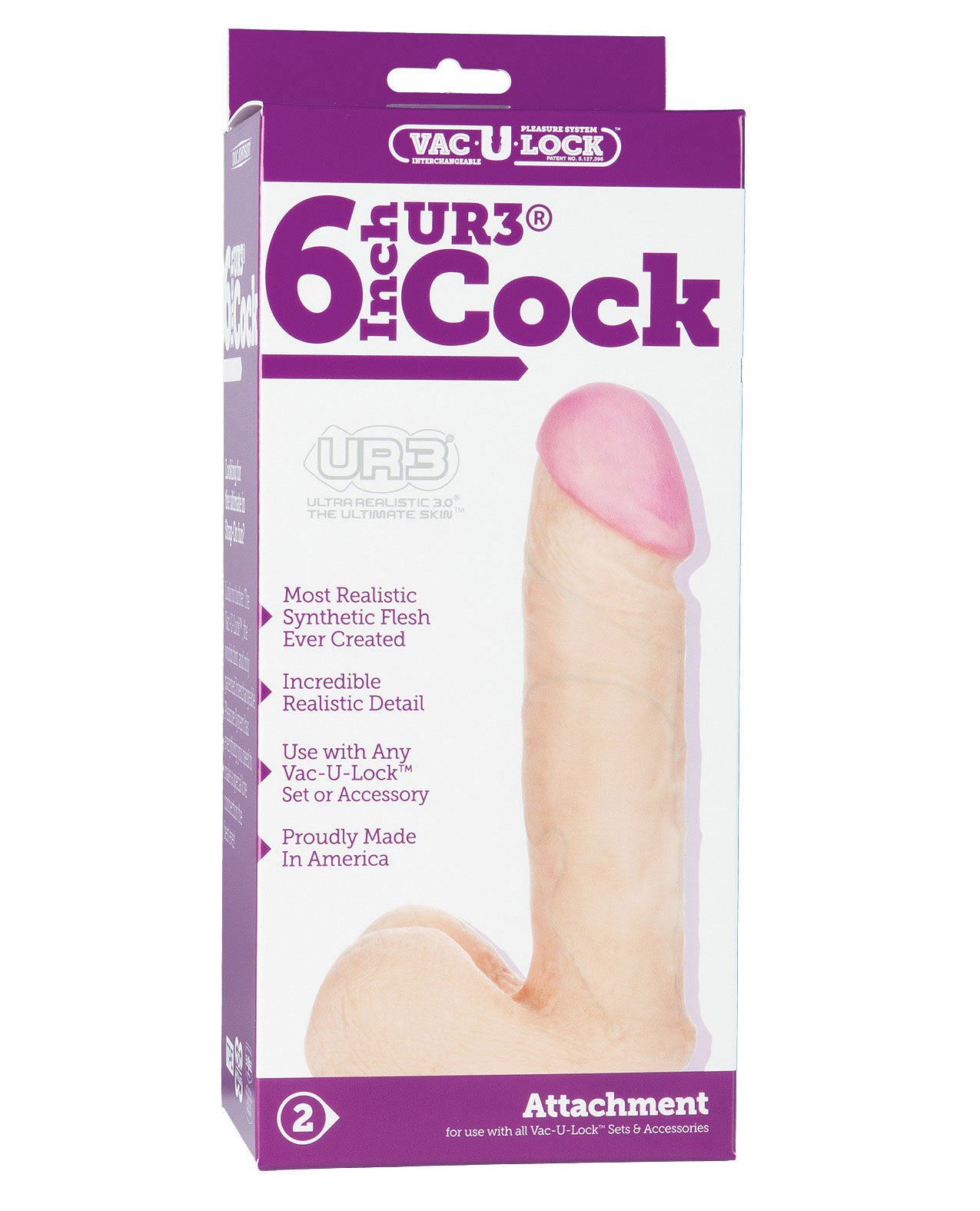 Vac-u-lock 6" Ultraskyn Cock & Balls Attch. - White - LUST Depot