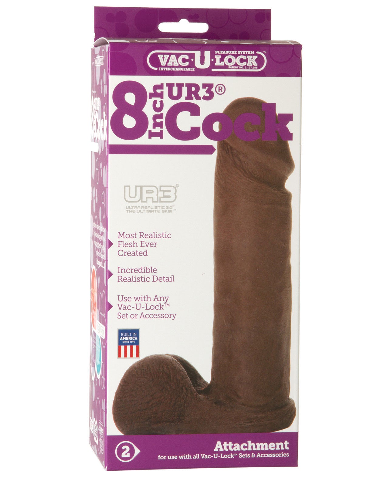 Vac-u-lock 8" Ultraskyn Cock Attch. - Black - LUST Depot