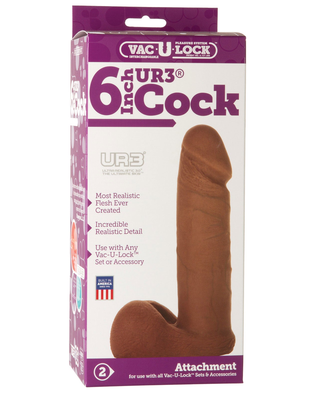 Vac-u-lock 6" Ultraskyn Cock Attch. - Brown - LUST Depot