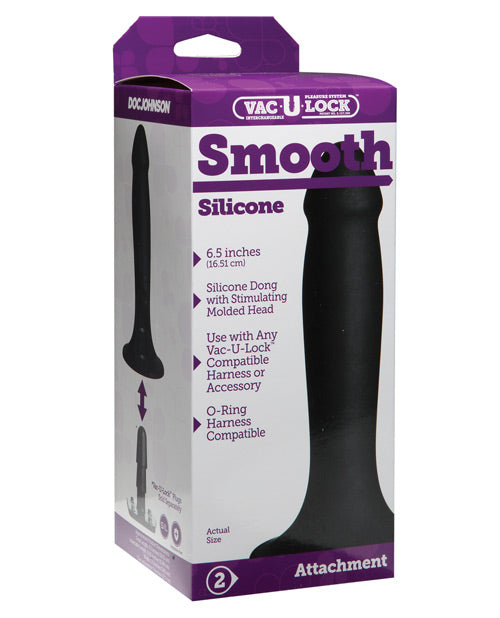 Vac-u-lock Smooth Silicone Dong - Black - LUST Depot