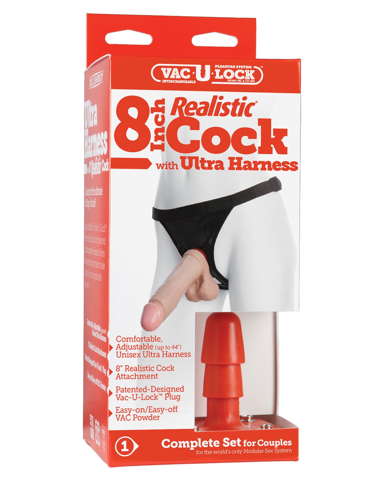 Ultra Harness 2 Set 3 W-8" Realistic Dong & Powder - LUST Depot