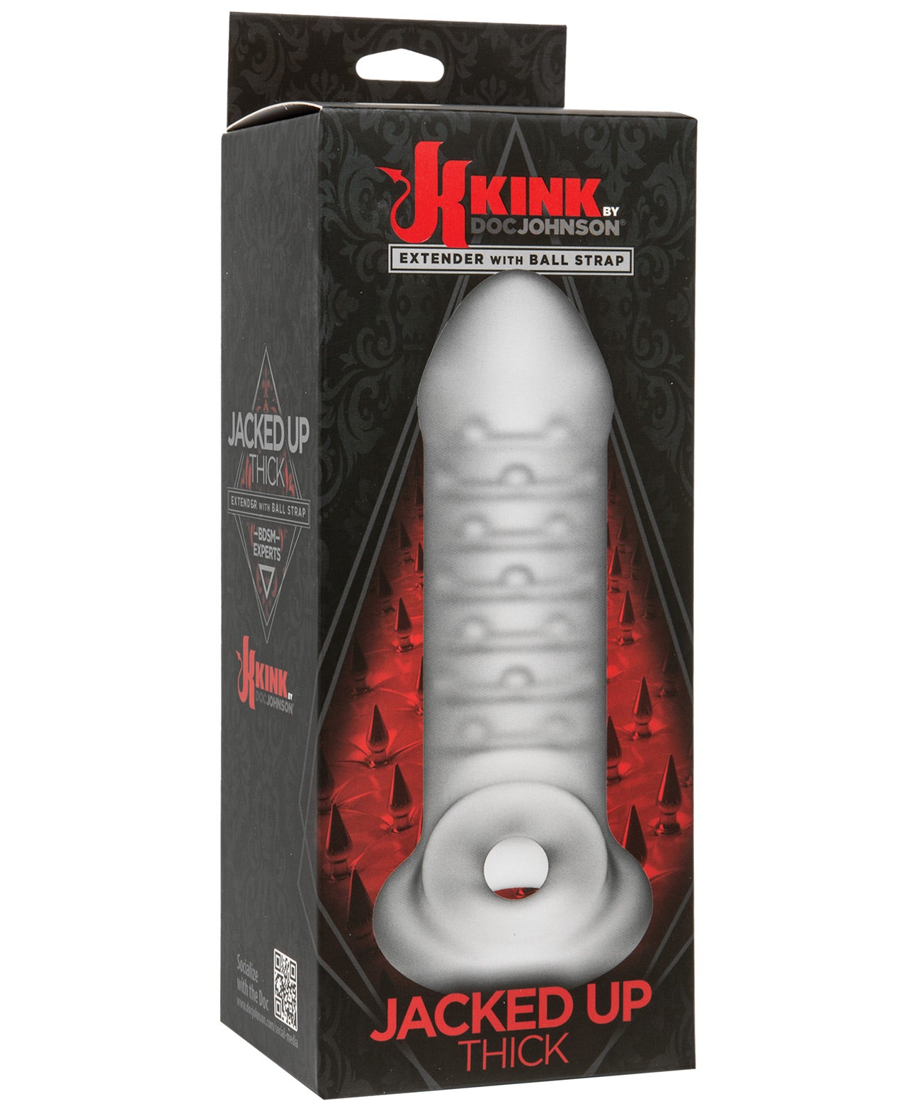 Kink Jacked Up 8" Extender W-ball Strap - Frost - LUST Depot