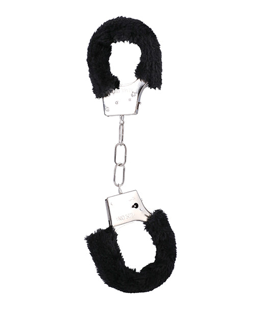 In A Bag Furry Handcuffs - Black - LUST Depot