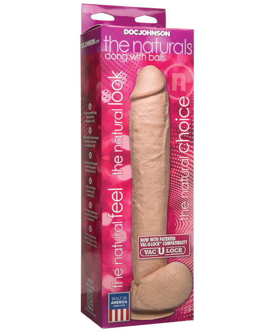 The Naturals 12" Cock W-balls - Flesh - LUST Depot