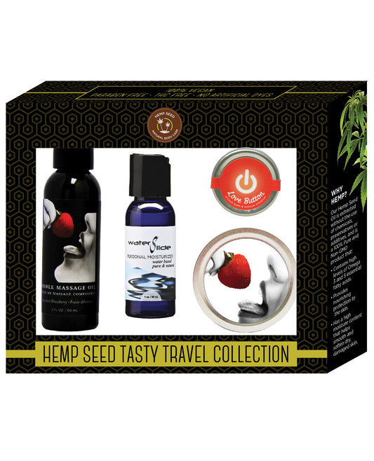 Earthly Body Hemp Seed Tasty Travel Collection - Strawberry - LUST Depot