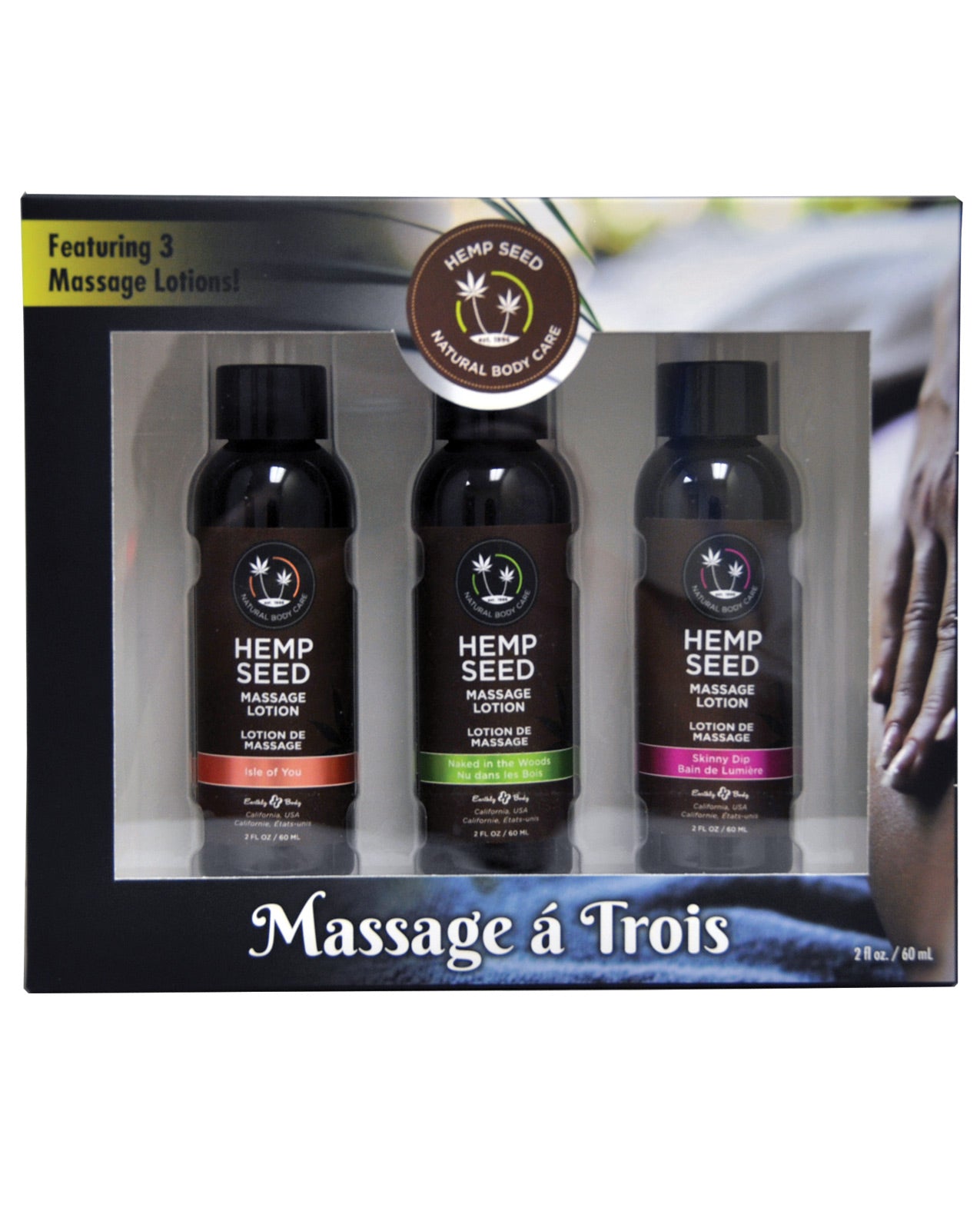 Earthly Body Massage Trio - 2 Oz Isle, Skinny & Naked - LUST Depot