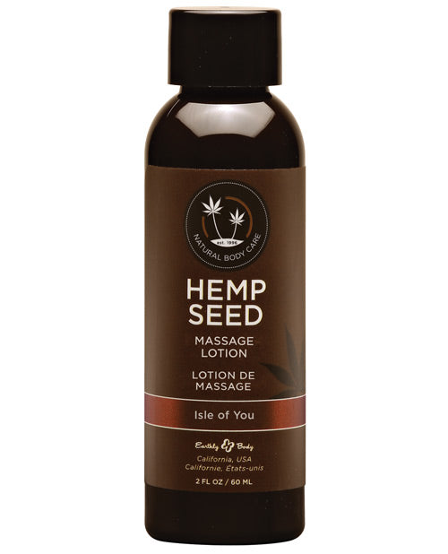 Earthly Body Hemp Seed Massage Lotion - 2 Oz Isle Of You - LUST Depot